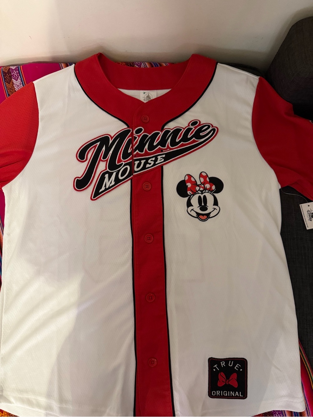 Disney Minnie Mouse Red & White Baseball Jersey